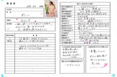めい【Goldコース】Hな履歴書